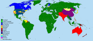 World Map Based on Most Popular Sport